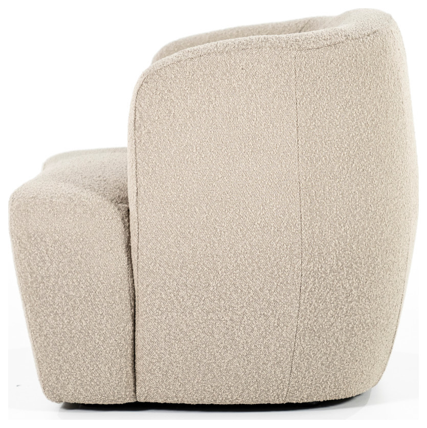 Taupe Upholstered Barrel Chair  Eleonora Charlotte   Contemporary   Armchairs And Accent Chairs   by Luxury Furnitures  Houzz