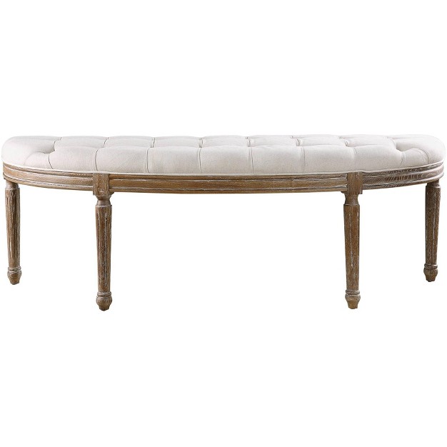 Uttermost Leggett White Button Tufted Accent Bench