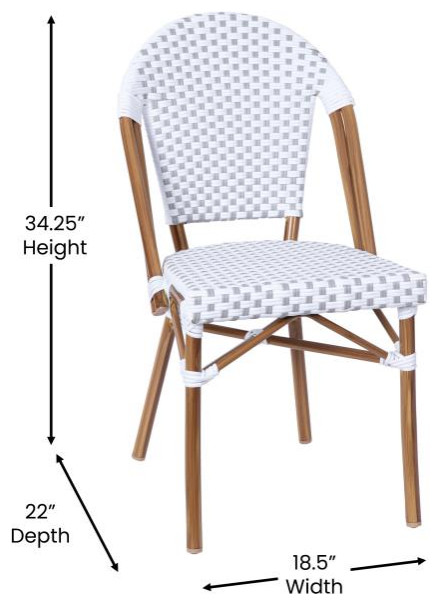 Lourdes Indoor/Outdoor French Bistro Stacking Chairs  Set of 2   Tropical   Outdoor Dining Chairs   by clickhere2shop  Houzz