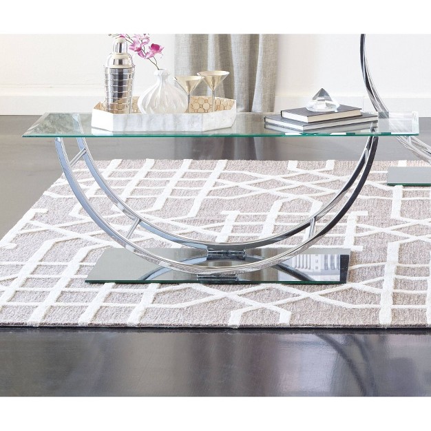 Danville Coffee Table With Glass Top Chrome Coaster