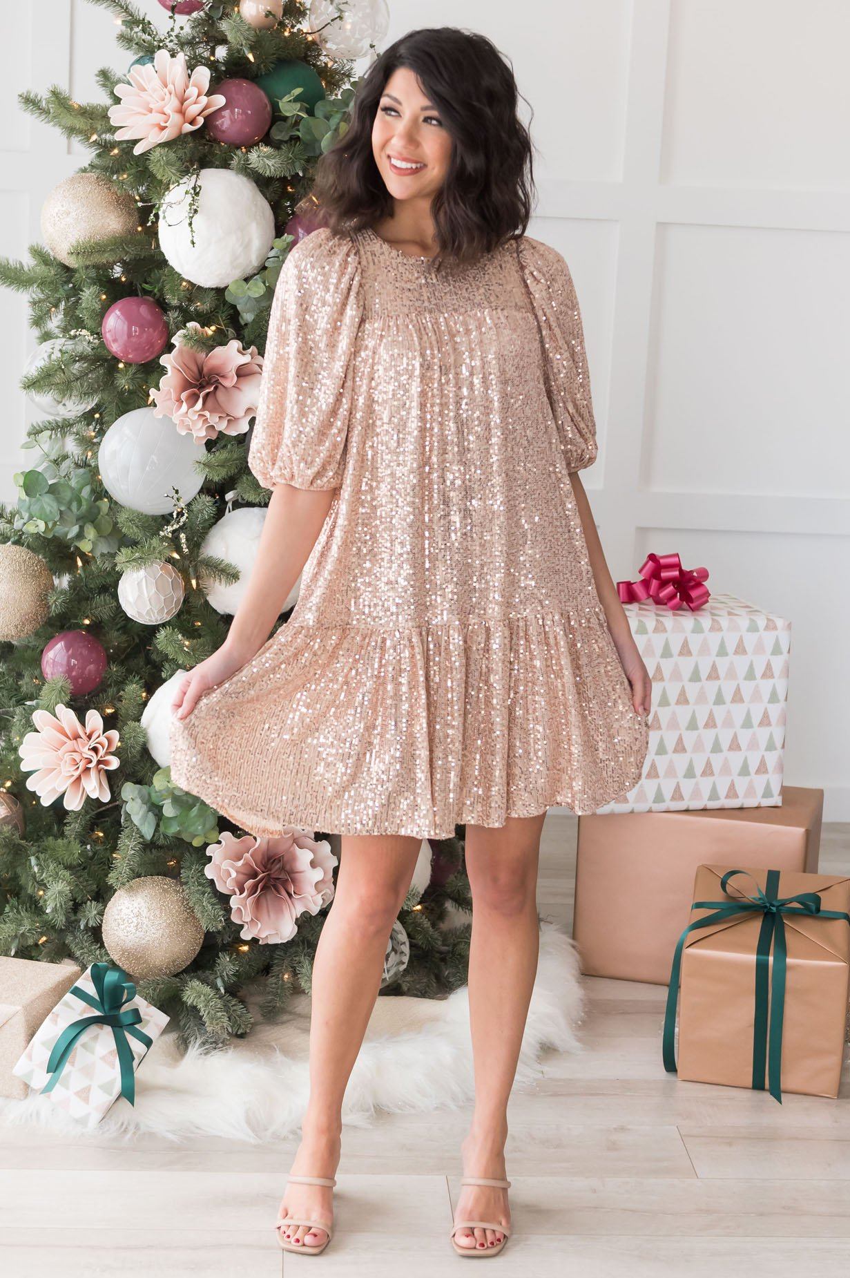 The Rose Gold Tierra Modest Dress