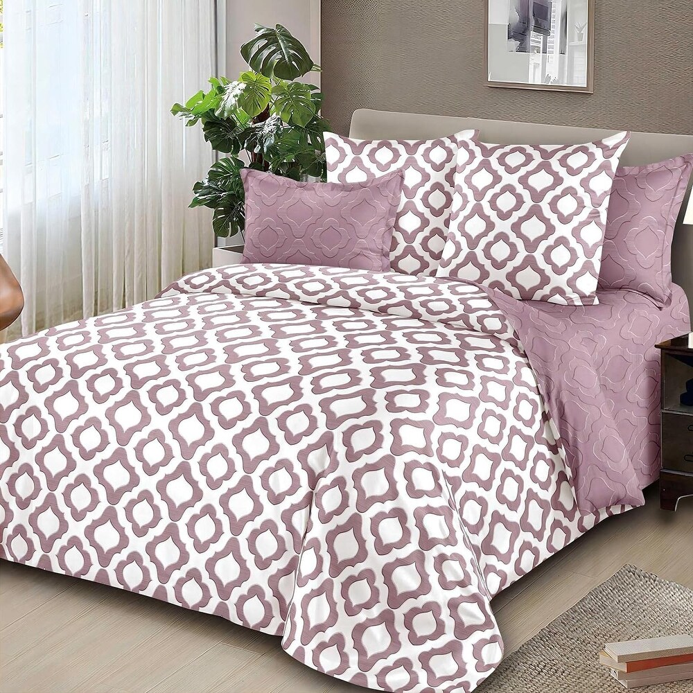 Wellco Twin Comforter Set   2 Pieces  Season Bed Set Soft Polyester Diamond Circle Reversible Bedding Comforters  Purple