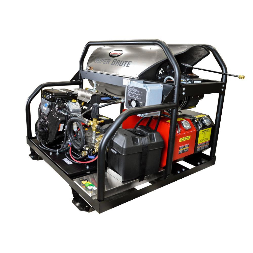 Super Brute 3500 PSI at 5.5 GPM VANGUARD V-Twin with COMET Triplex Plunger Pump Hot Water Professional Gas Pressure Washer ;