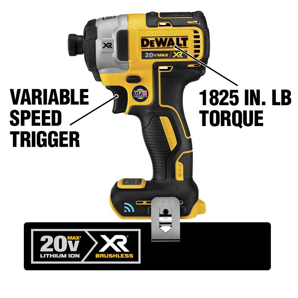 DW 20V MAX XR with Tool Connect Cordless Brushless 14 in. Impact Driver with (2) 20V 2.0Ah Batteries and Charger DCF888D2