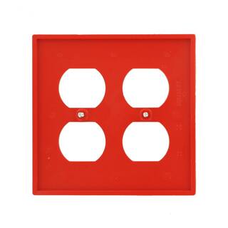 Leviton Red 2-Gang 1-Toggle2-Duplex Wall Plate (1-Pack) 80716-RE