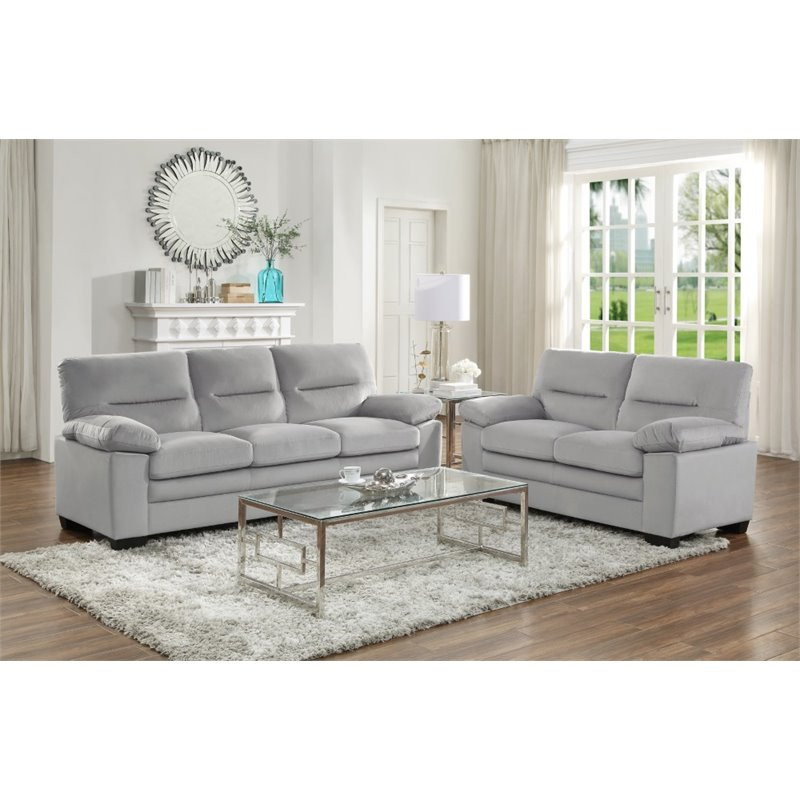 Lexicon Keighly Textured Sofa in Gray   Transitional   Sofas   by Homesquare  Houzz