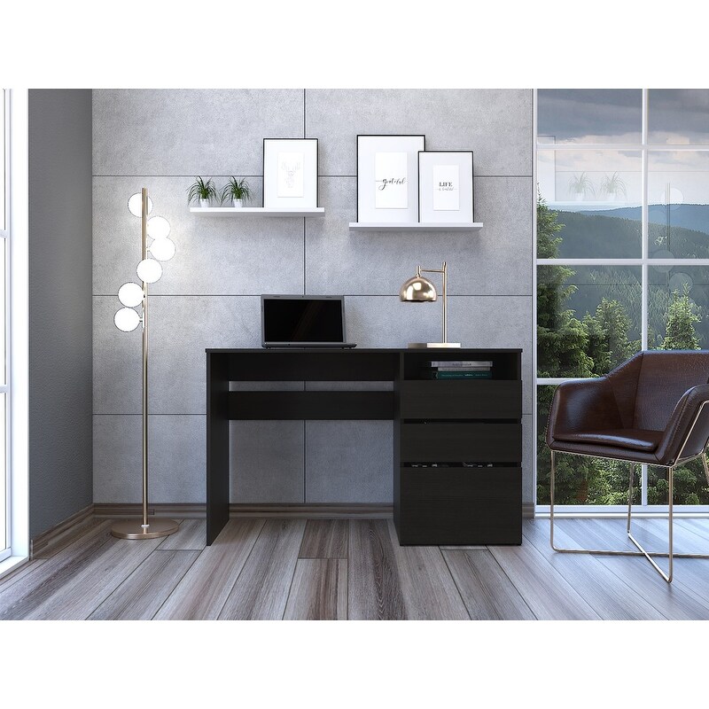 3 Drawer 1 Shelf Computer Desk with Storage  Writing Console Table