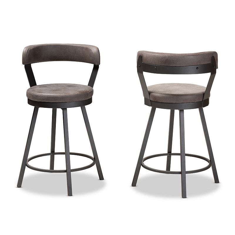 Baxton Studio Arcene Bar Stool 2-piece Set