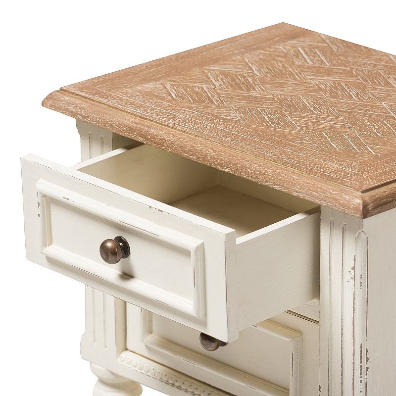 Baxton Studio Marquetterie French Provincial Nightstand