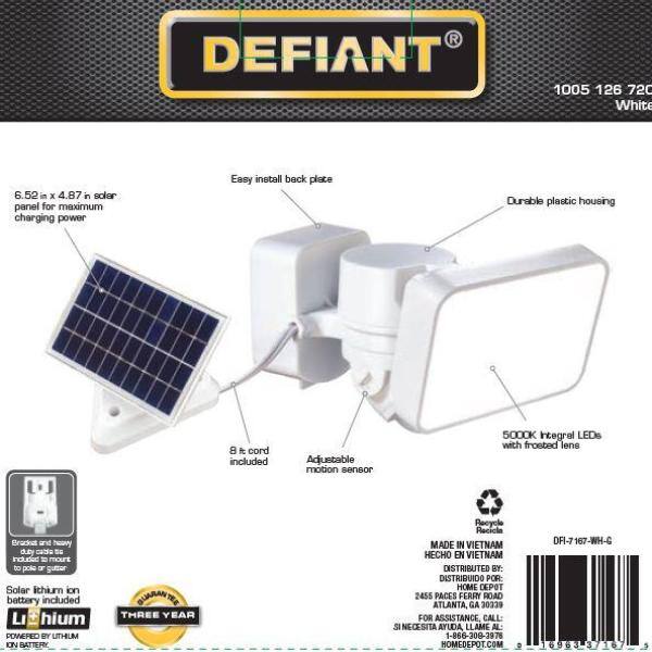 Defiant 75 Watt Equivalent 1000 Lumen 270 Degree White Motion Sensing Dusk to Dawn Integrated LED Flood Light (1-Pack) DFI-7167-WH