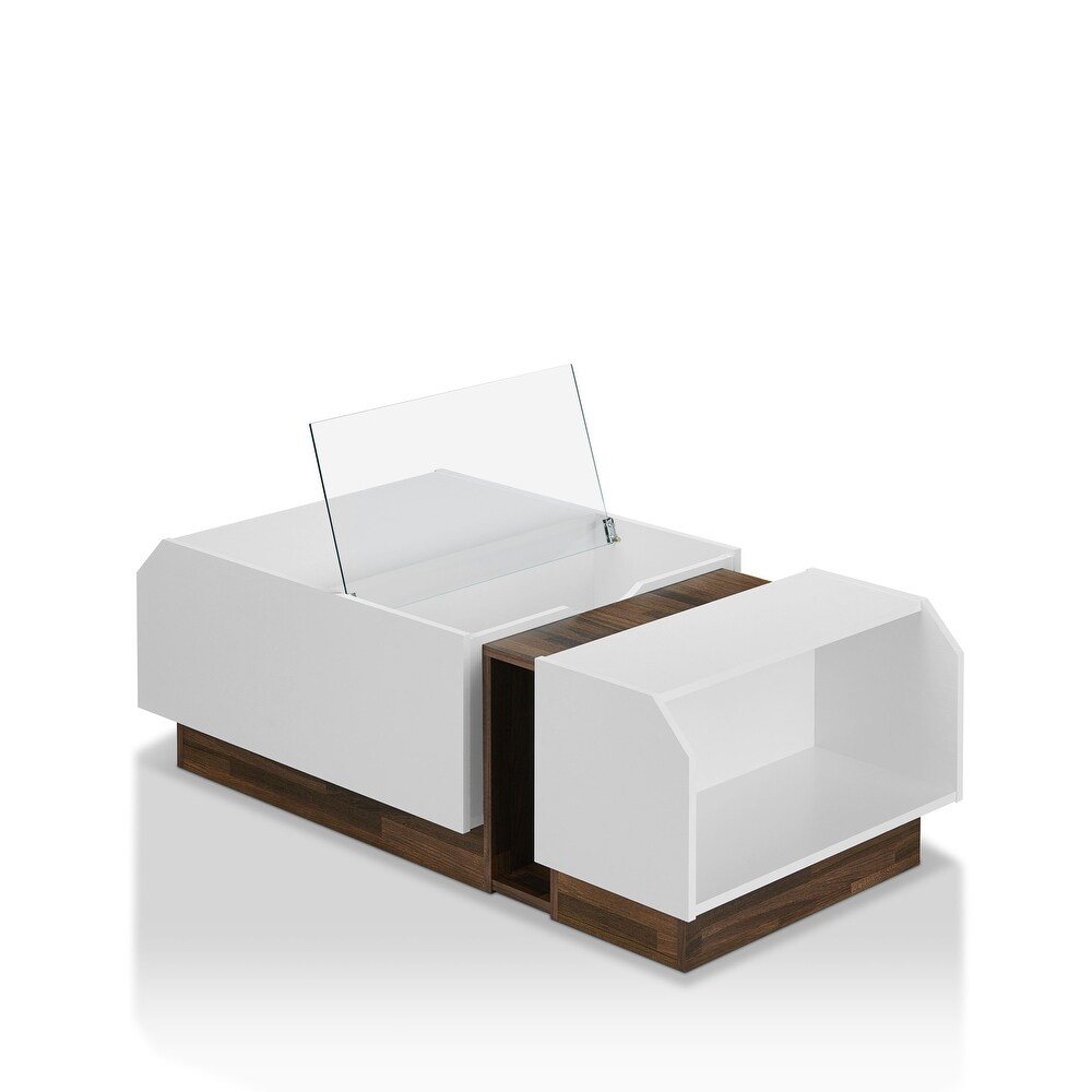 Podd Contemporary White 49 inch 3 Shelf Coffee Table by Furniture of America