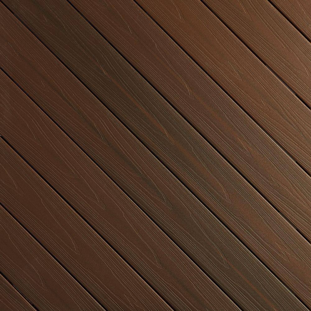 Fiberon ArmorGuard 1516 in. x 5-14 in. x 16 ft. Brazilian Walnut Grooved Edge Capped Composite Decking Board BRDVCG BW 16