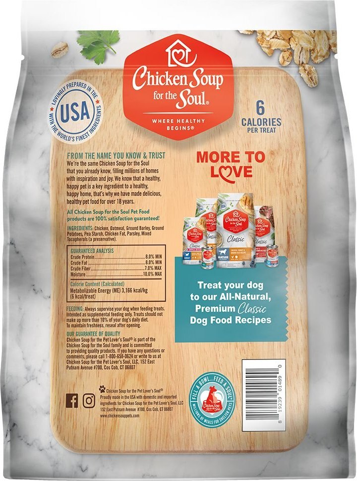 Chicken Soup for the Soul Crunchy Bites Chicken Biscuit Dog Treats， 32-oz bag