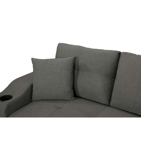 3-Seater L-Shape Sleeper Sofa Bed Convertible Sectional Couch