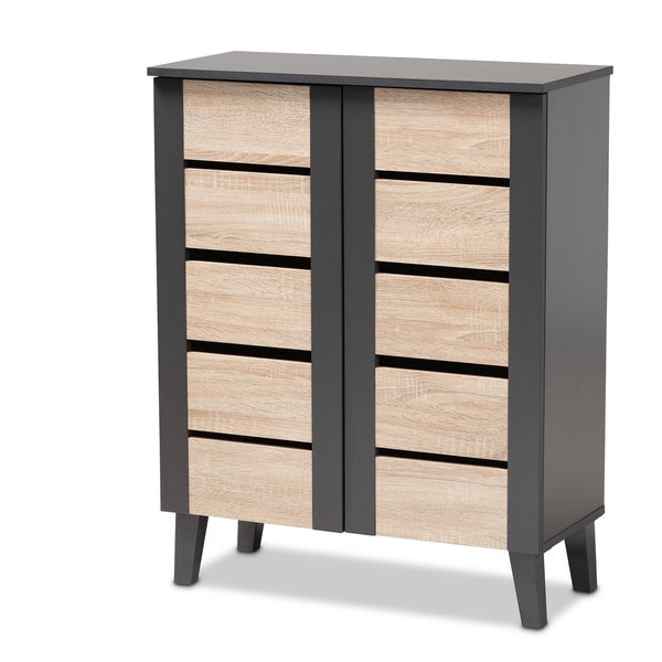 Modern and Contemporary Two-Tone 2-Door Shoe Storage Cabinet - - 27147072