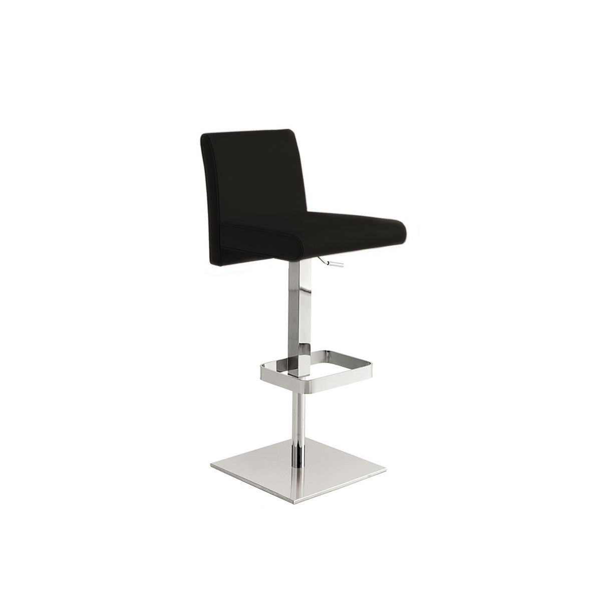 VITTORIA Italian Black Leather Bar Stool by Talenti Casa