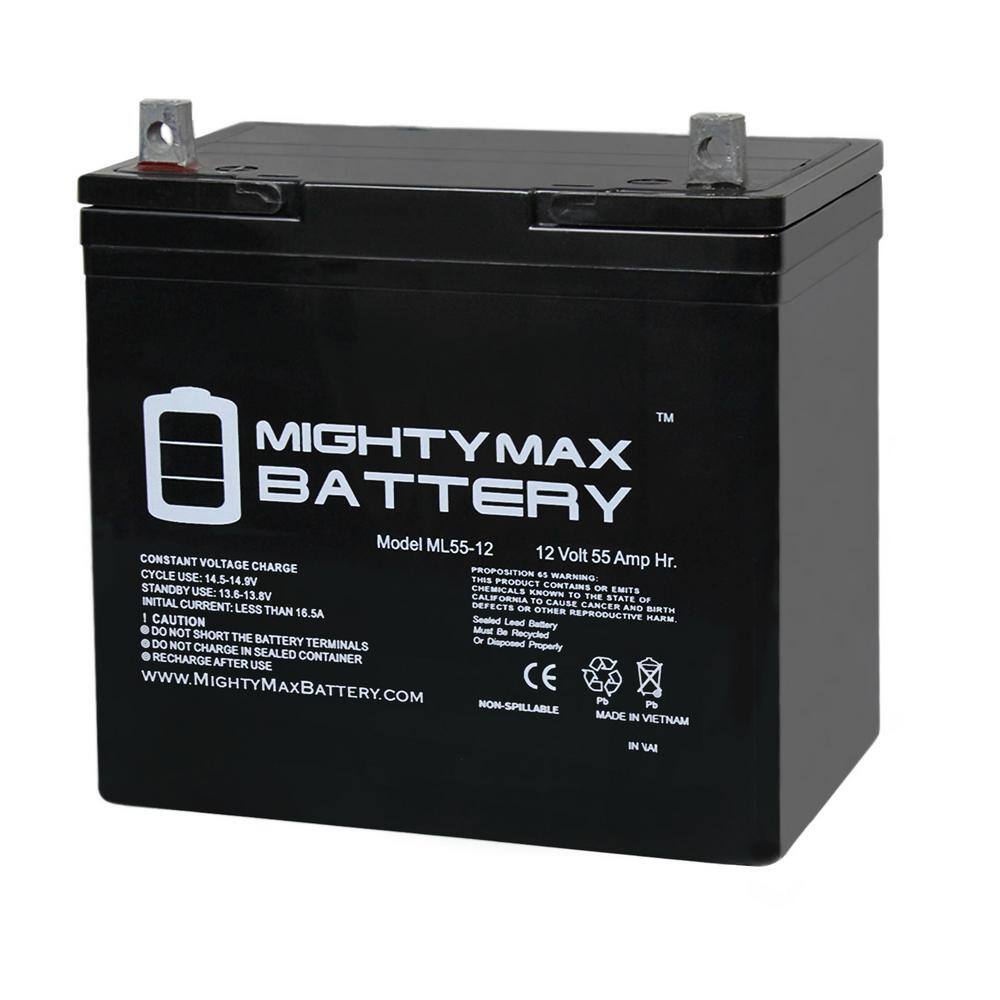 MIGHTY MAX BATTERY 12-Volt 55 Ah Rechargeable Sealed Lead Acid (SLA) Battery ML55-1226