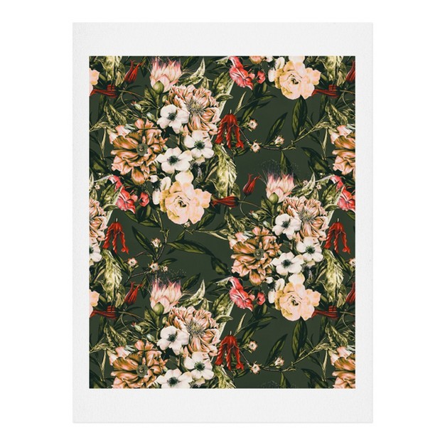 Marta Barragan Camarasa Dark Wild Floral Art Print Unframed Wall Poster Black Deny Designs