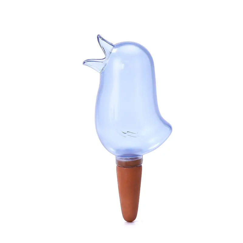 Hot Sale transparent automatic watering tool light red blue bird shaped Plant Watering Spike garden supplies  for flowers plants