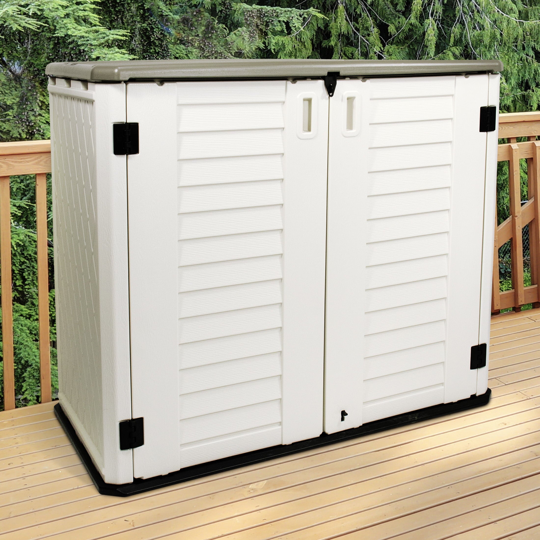 Stout Stuff 26 cu. ft. Plastic Outdoor Horizontal Storage Shed