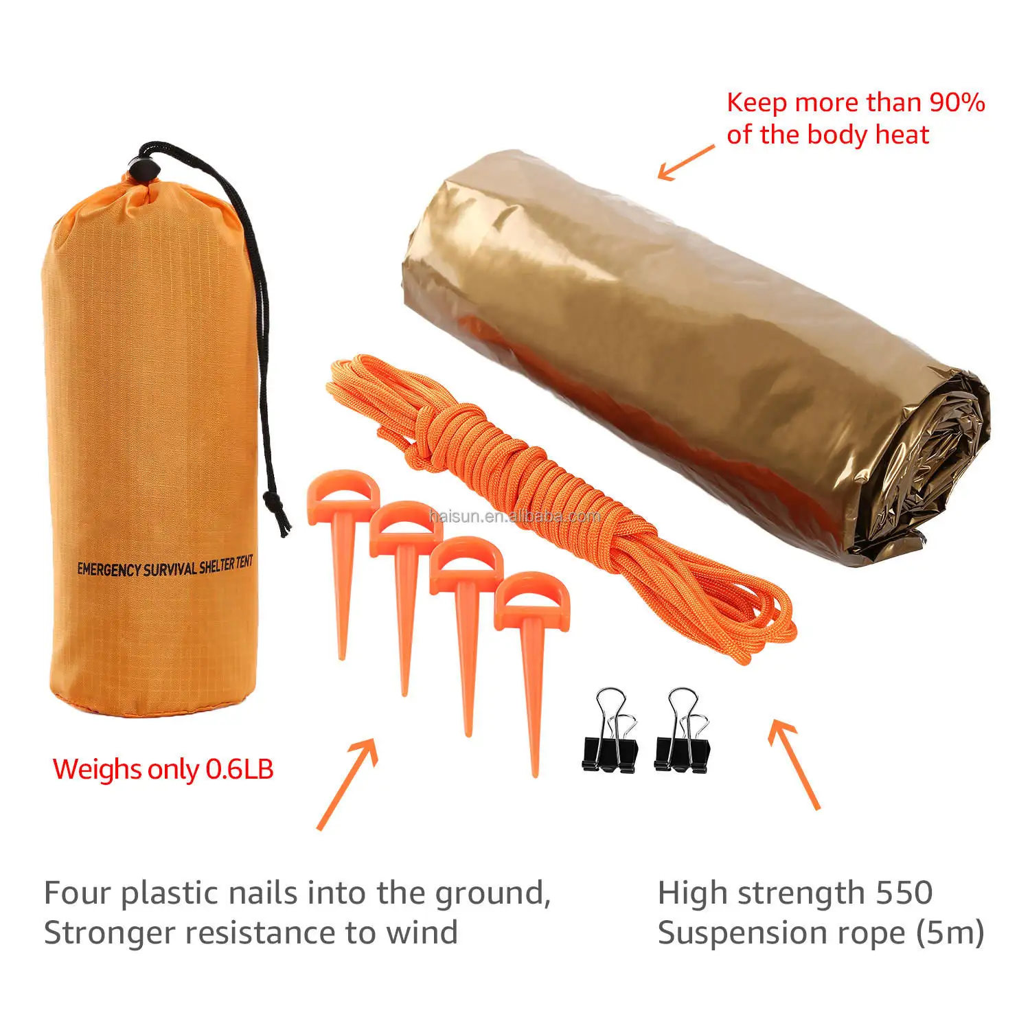 Portable Waterproof Survival Emergency Shelter Tent for Hiking Ultralight Camping Tarp Tent