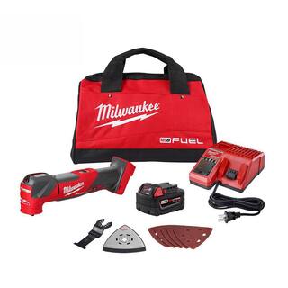 MW M18 FUEL 18V Lithium-Ion Cordless Brushless Oscillating Multi-Tool Kit with one 5.0 Ah Battery Charger and Tool Bag 2836-21