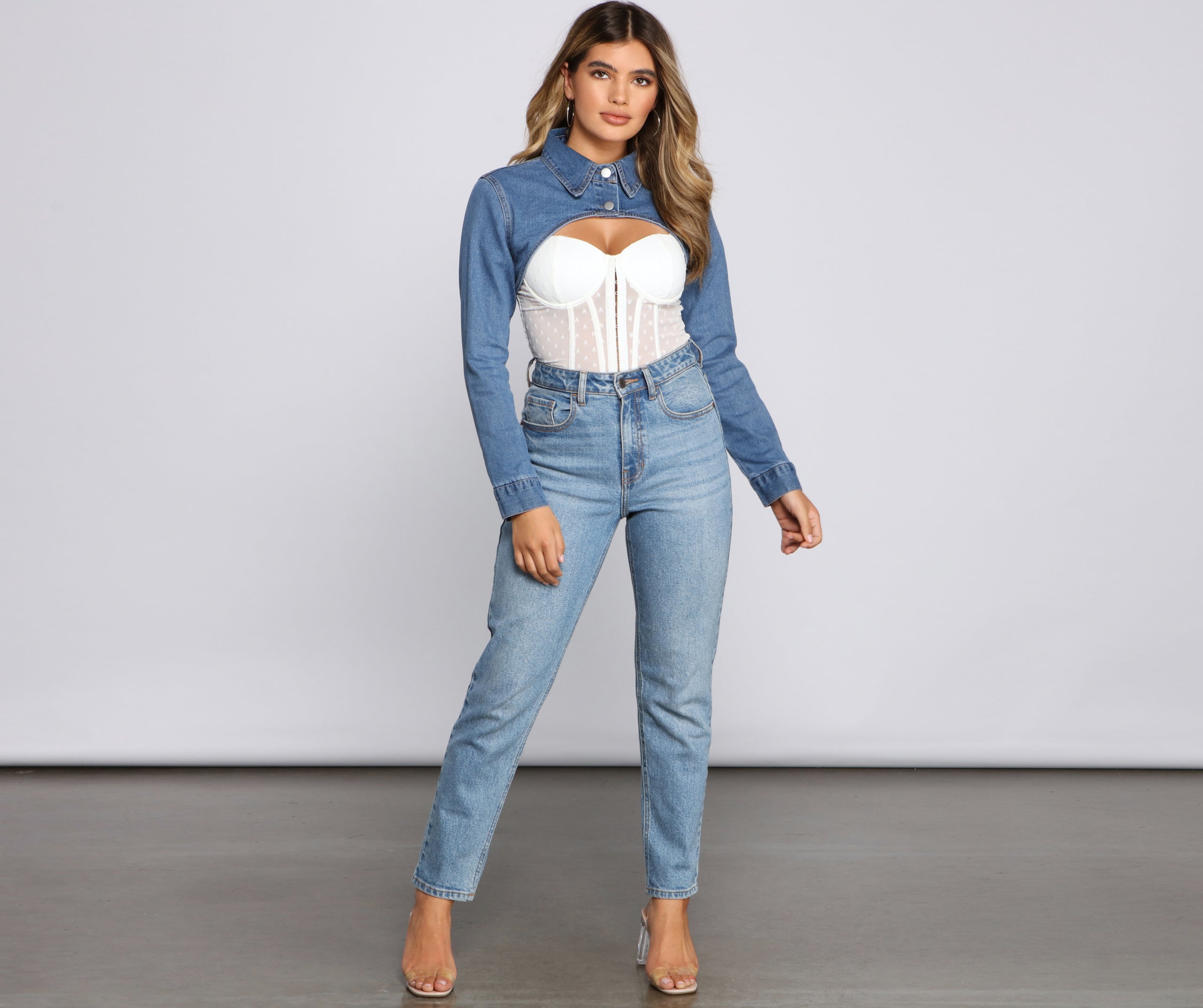 Classic Mood Denim Cropped Topper