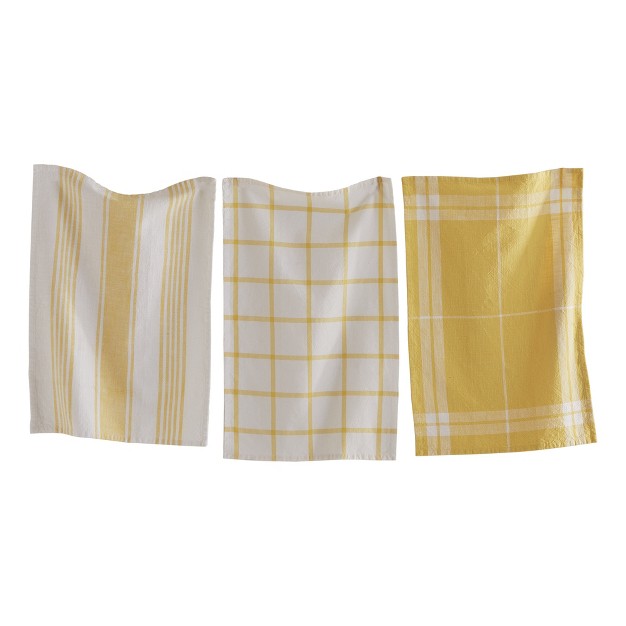 Tagltd Classic Dishtowel Set Of 3 Yellow