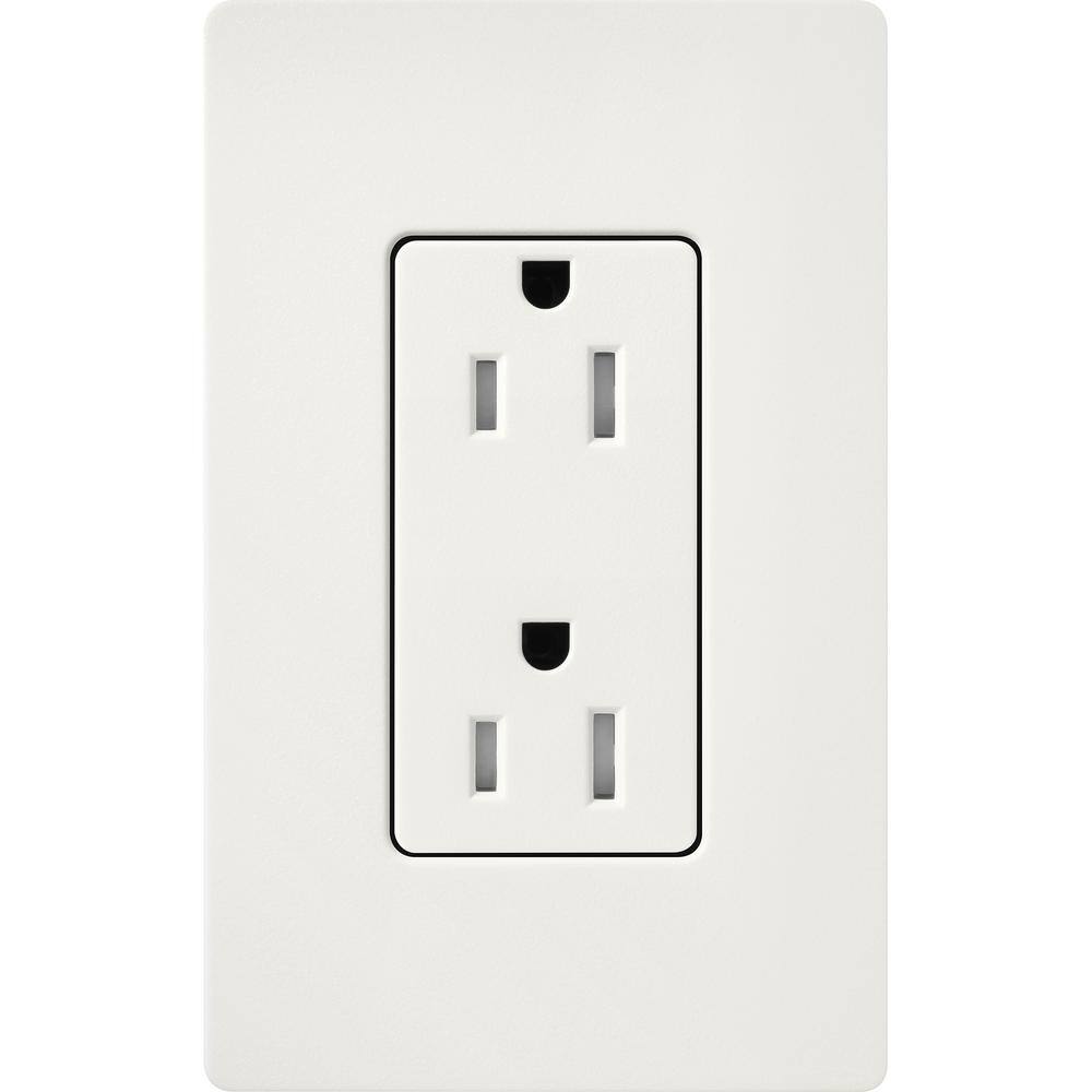 Lutron Claro 15-Amp Tamper-Resistant Duplex Receptacle Architectural White (SCRS-15-TR-RW) SCRS-15-TR-RW