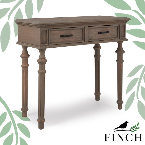 Finch Cassatt 2 Drawer Console Table， Gray