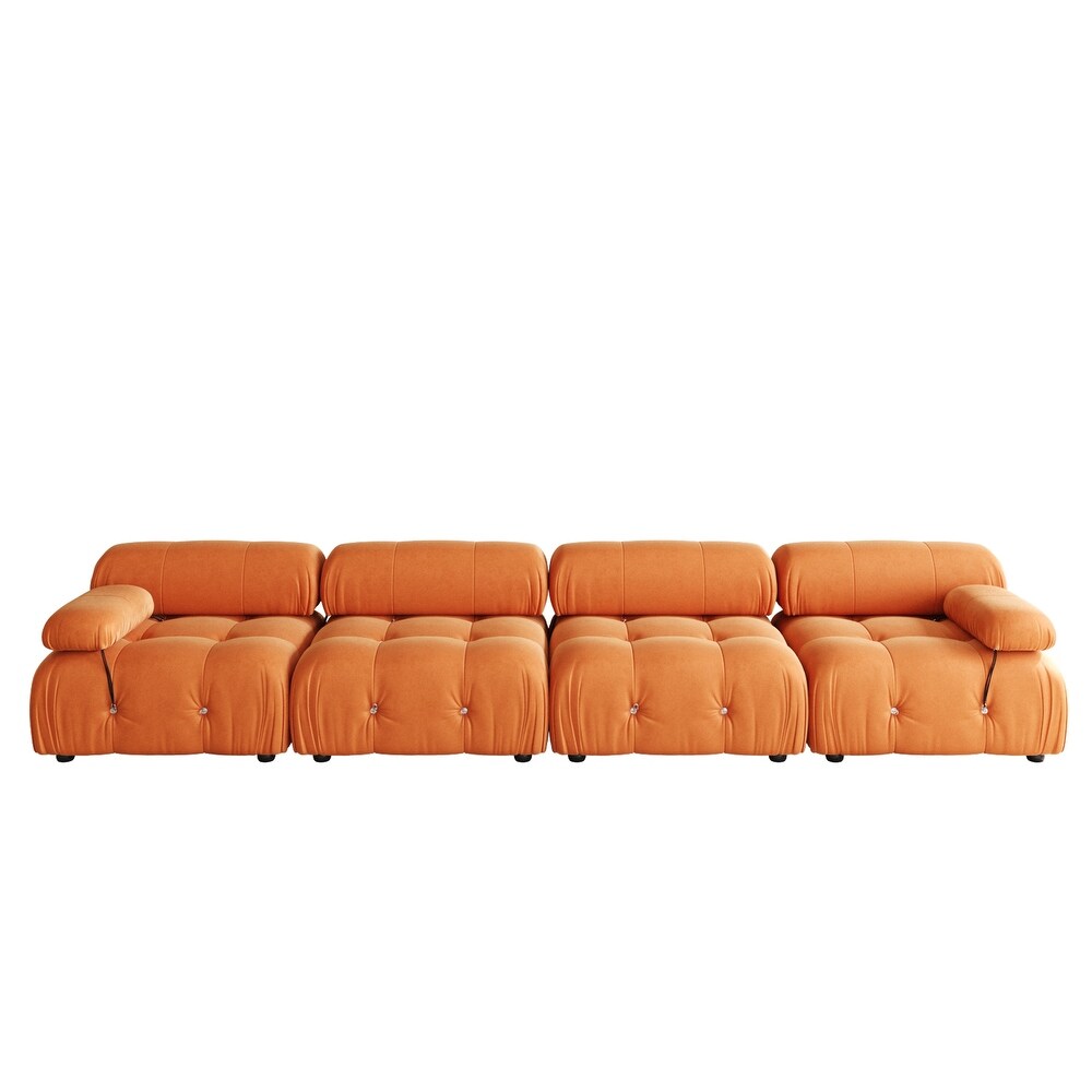 Modern Sectional Sofa Velvet Couch with 3/4 Seats.