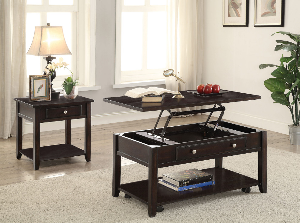 Bradford Rectangular Lift Top Coffee Table Walnut   Modern   Coffee Tables   by Modon  Houzz