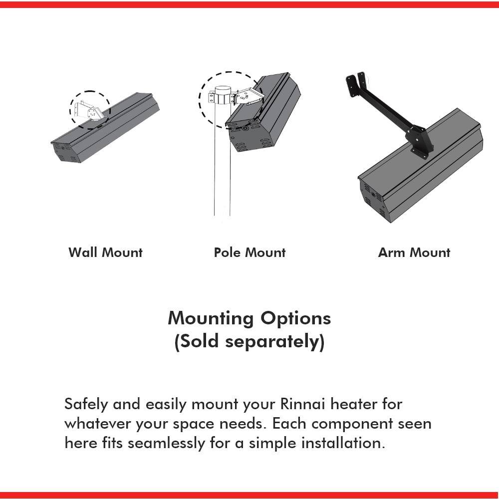 Rinnai 2150 SE 35000 BTU Natural Gas Overhead Patio Space Heater in Black RSE1S35BN