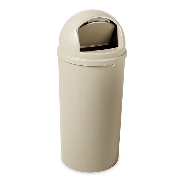 Rubbermaid Commercial Marshal Classic Container Round Polyethylene 15gal Beige 816088bg