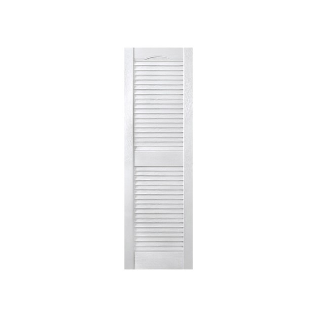 Plastic Development Group Lswht1443 14 X 43 Inch Decorative Exterior Vinyl Plastic Louvered Window Shutters W Installation Kit amp Instructions White