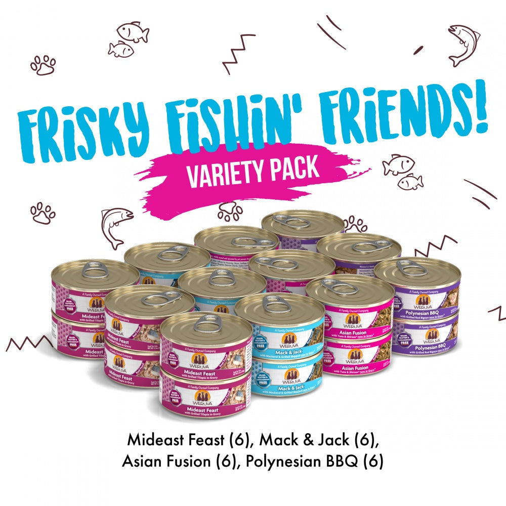 Weruva Classic Grain Free Frisky Fishin Friends Canned Cat Food Varie