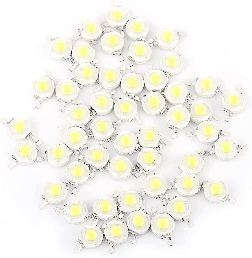 Miman 50 Pcs High Power Led Chip， Super Bright Intensity Smd Cob Components Light Emitting Diode 1w Bulb Lamp Beads Chip Diy Lighting For High Power S