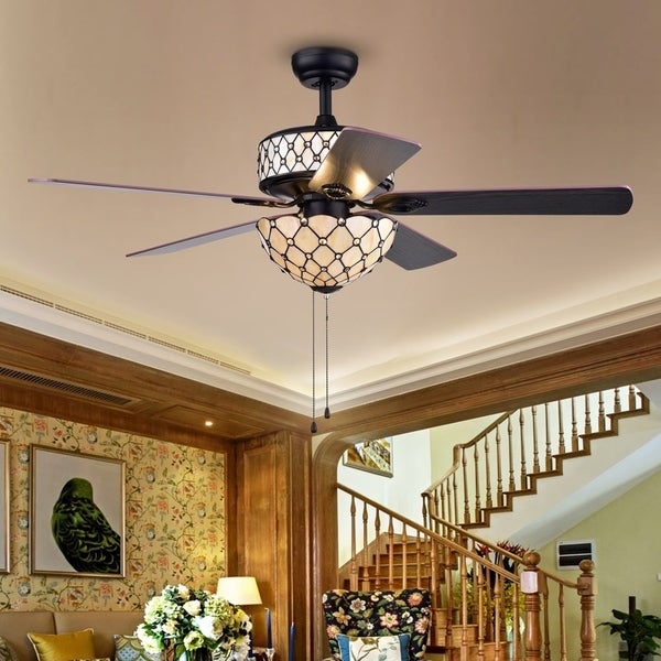 Tohva 6-Light Ivory  5-Blade 52-Inch Matte Black Ceiling Fan (2 Color Option Blades) Shopping - The Best Deals on Ceiling Fans | 25504950