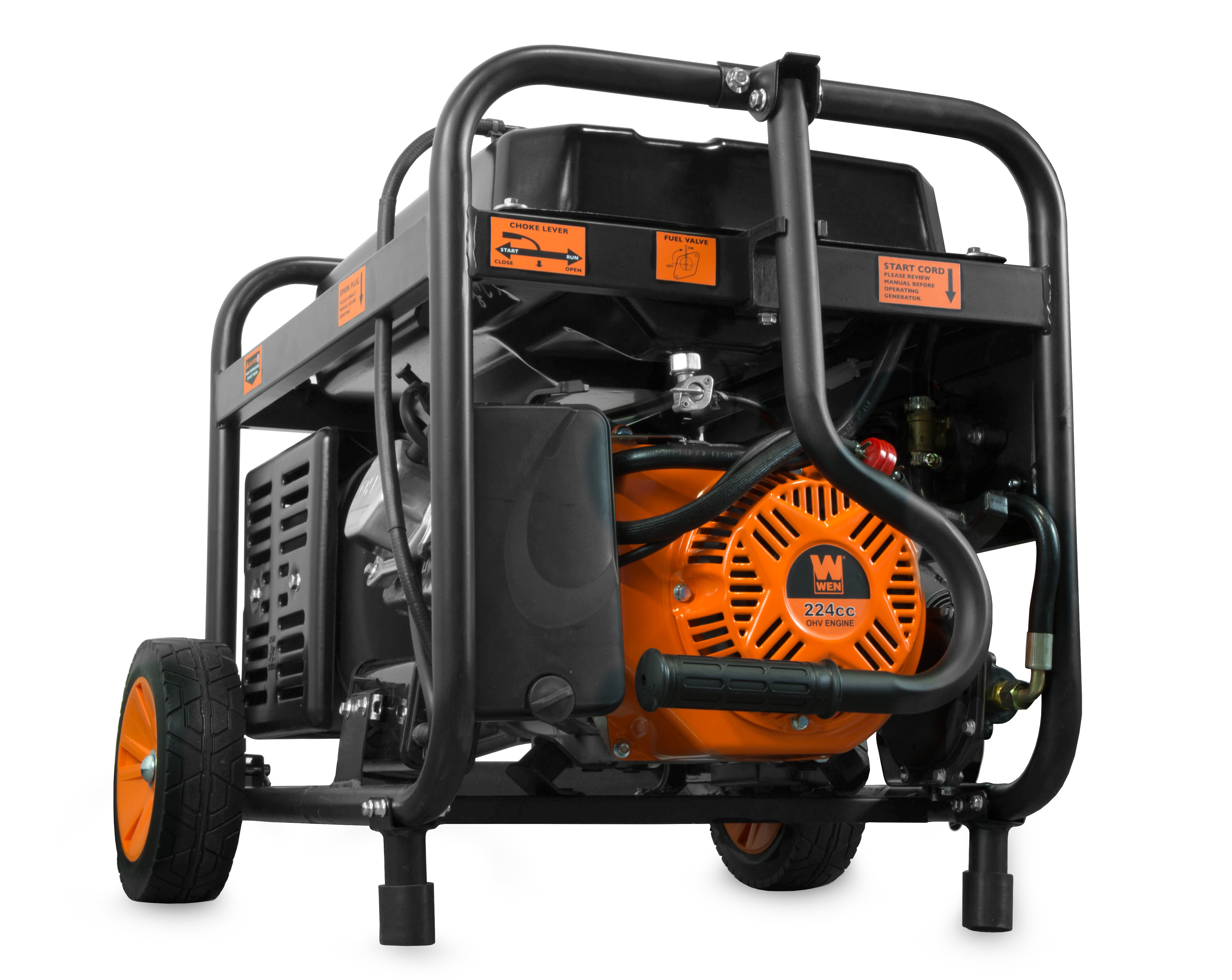 WEN 4，750/3，800-Watt 120-Volt/240-Volt Dual Fuel Gasoline and Propane Powered Electric Start Portable Generator w/ Wheel Kit