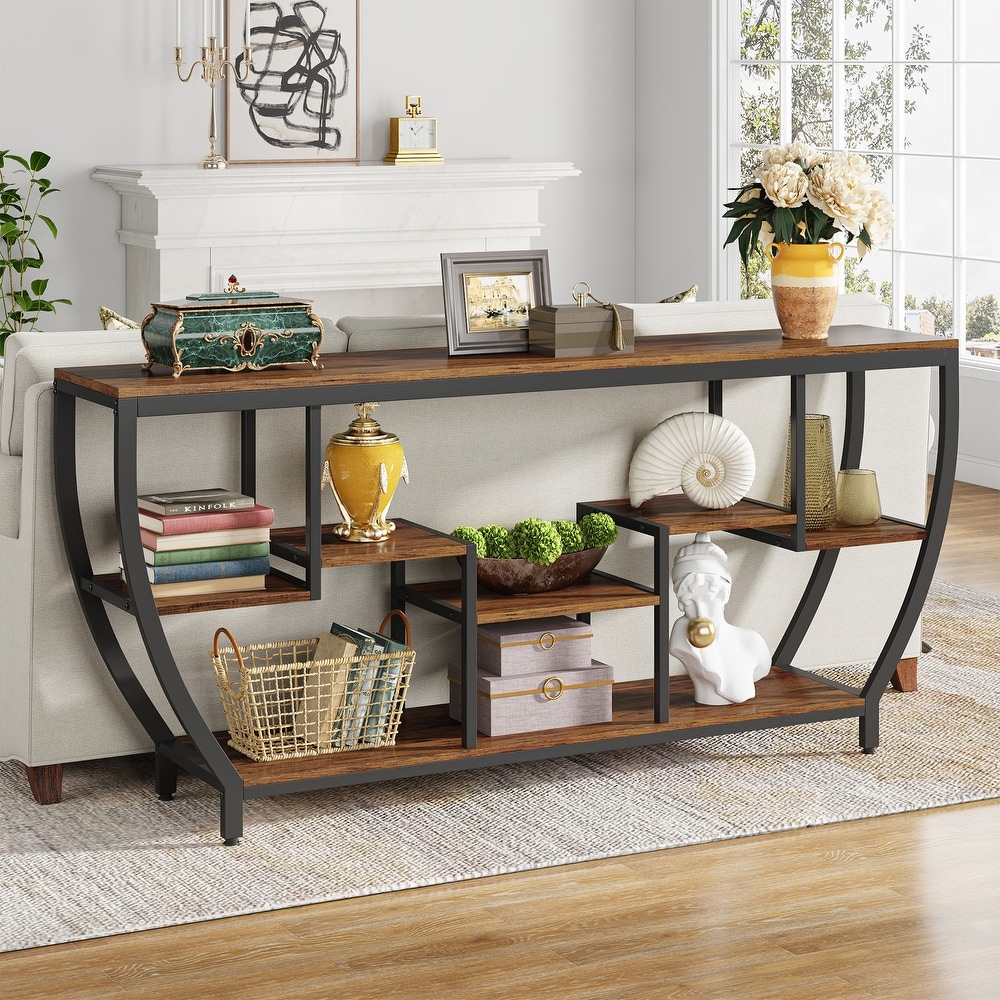 70.9 Inch Extra Long Console Table with Shelves Sofa Console Table