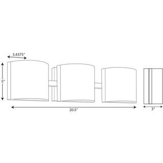 Progress Lighting Arch LED Collection 3-Light Brushed Nickel Etched Glass Modern Bath Vanity Light P300291-009-30