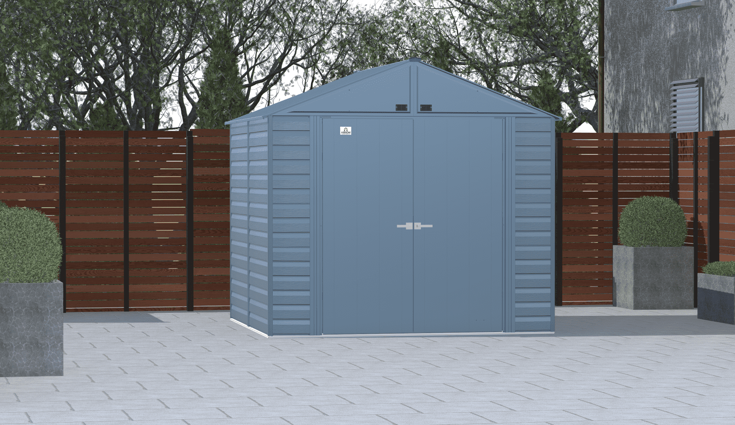 Arrow Select Steel Storage Shed, 8x8, Blue Grey