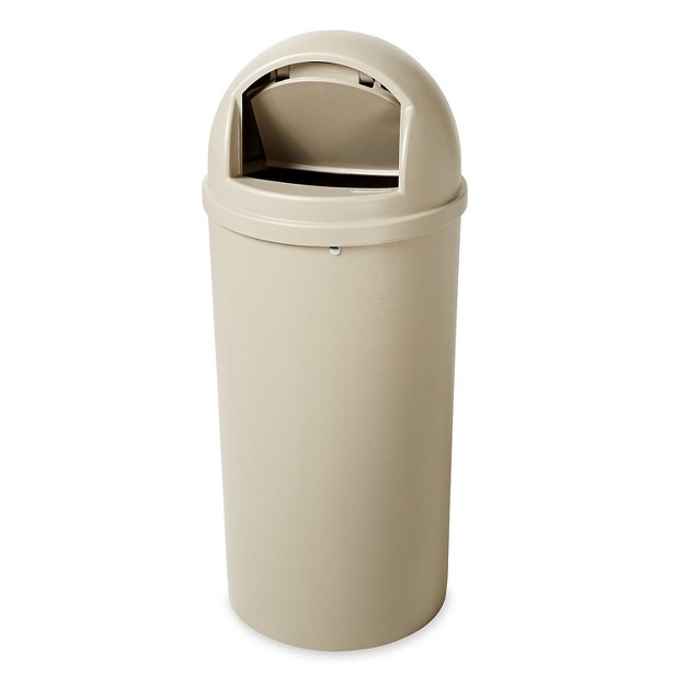 Rubbermaid Commercial Marshal Classic Container Round Polyethylene 15gal Beige 816088bg