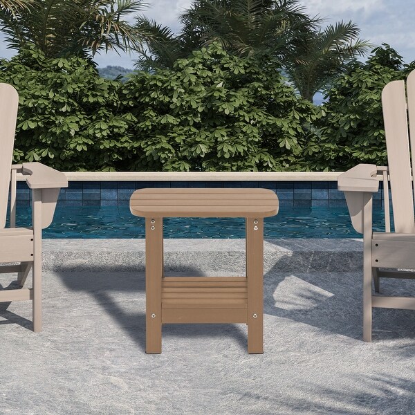 18.9'' Outdoor Square Double Floor HIPS Resin Side Table