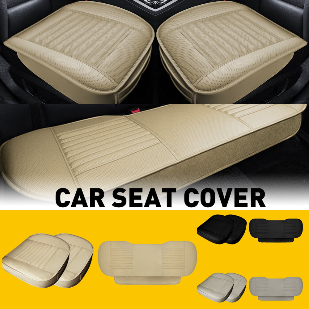 Car Seat Cover Full Surround Universal Cushion， Beige Front and Rear Split Car Seat Cover Auto Interior Accessories