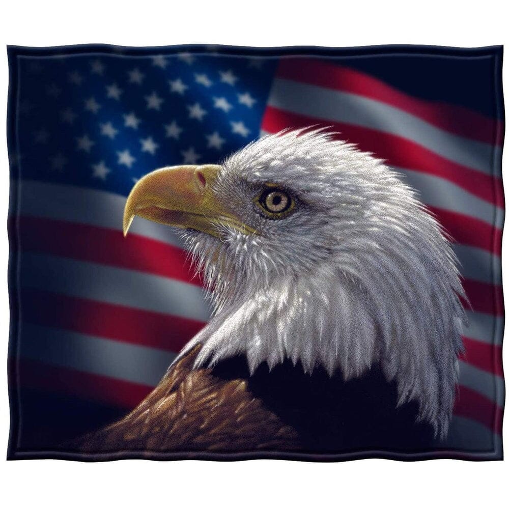 Bald Eagle Portrait Super Soft Plush Fleece Throw Blanket