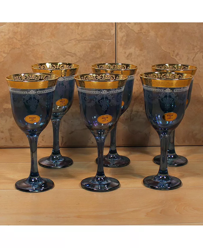 Lorren Home Trends Blue Goblets Set of 6