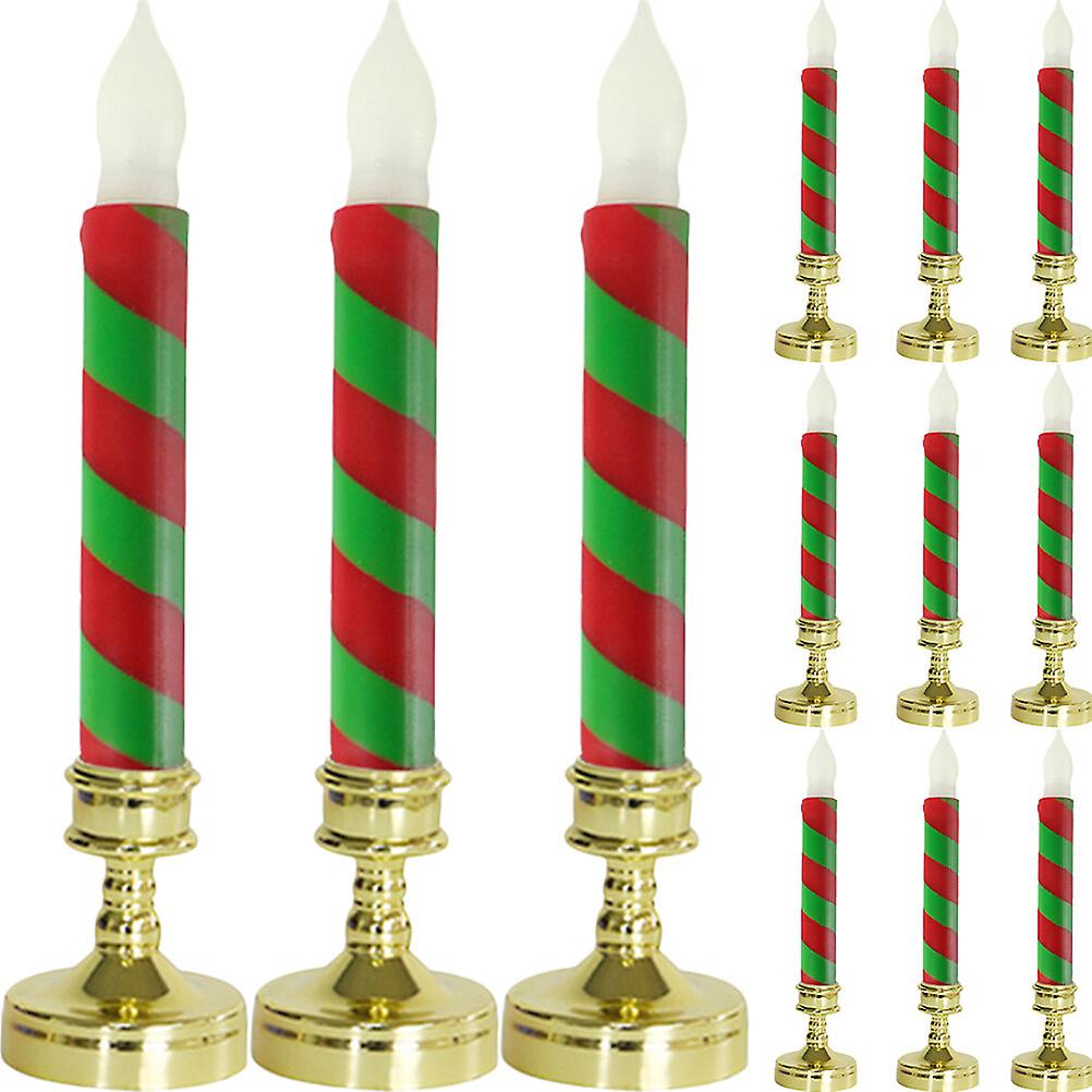 12pcs Christmas Candles Electric Candles Flameless Candles Light Party Decoration