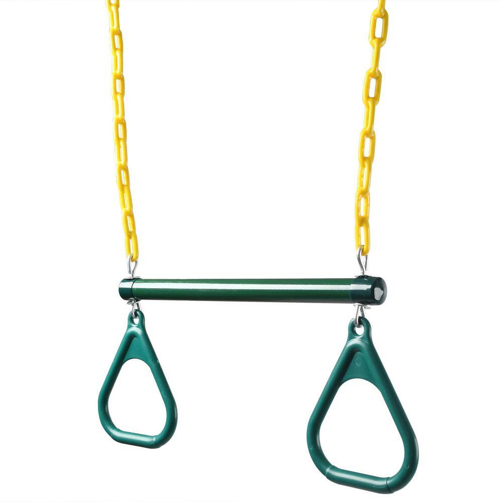 Winado 18 in. Green Trapeze Swing Bar Heavy-Duty Chain Swing Set Accessories 410141285707