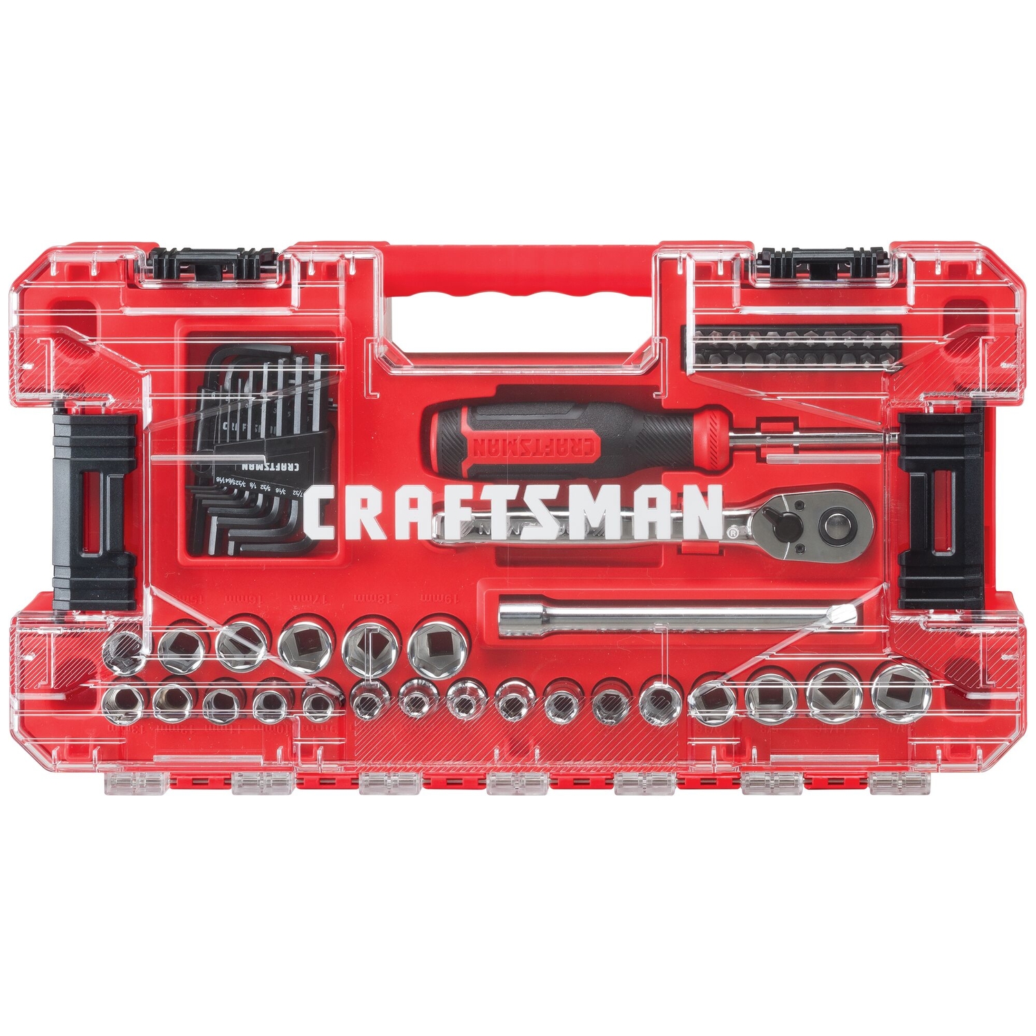 Craftsman 3/8 in. drive Metric and SAE 6 Point Mechanic\u0027s Tool Set 63 pc